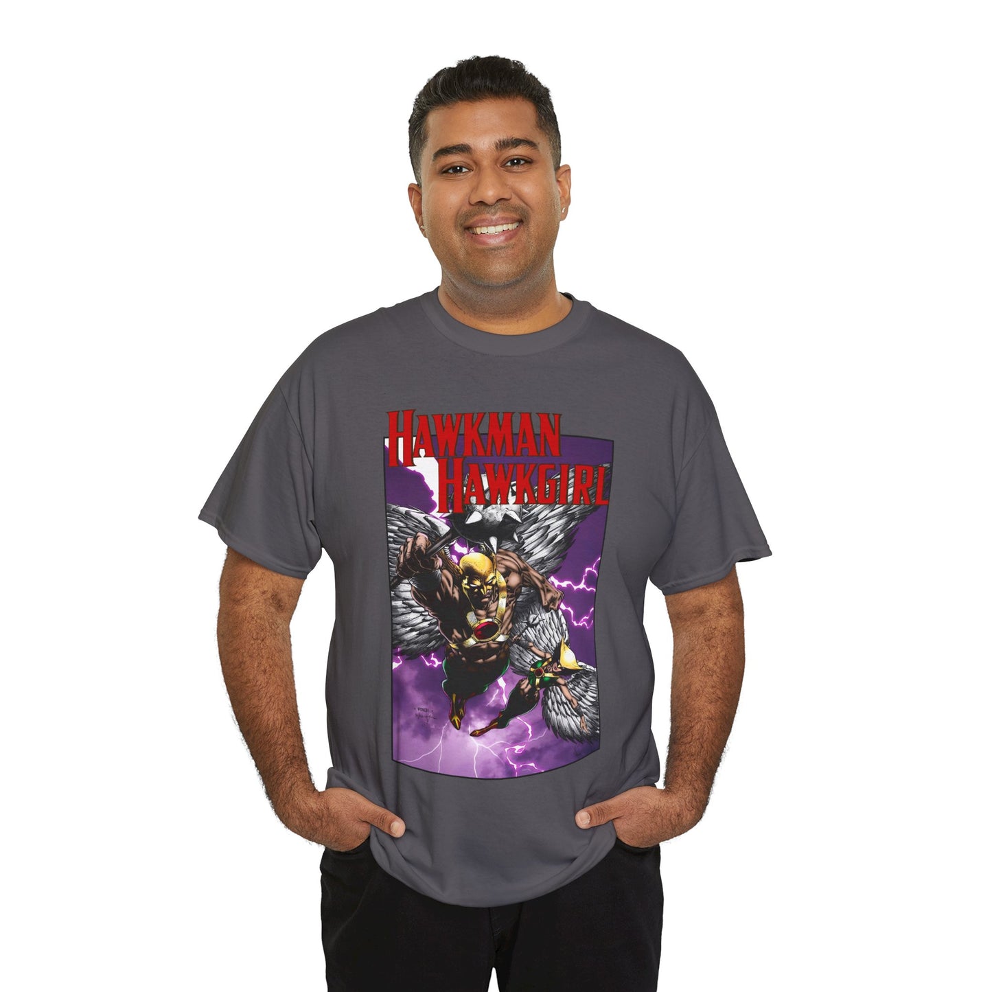Hawkman & Hawkgirl T-Shirt - David Finch Art - Carter & Shayera Hall - JLA & JSA Members - DC Comics