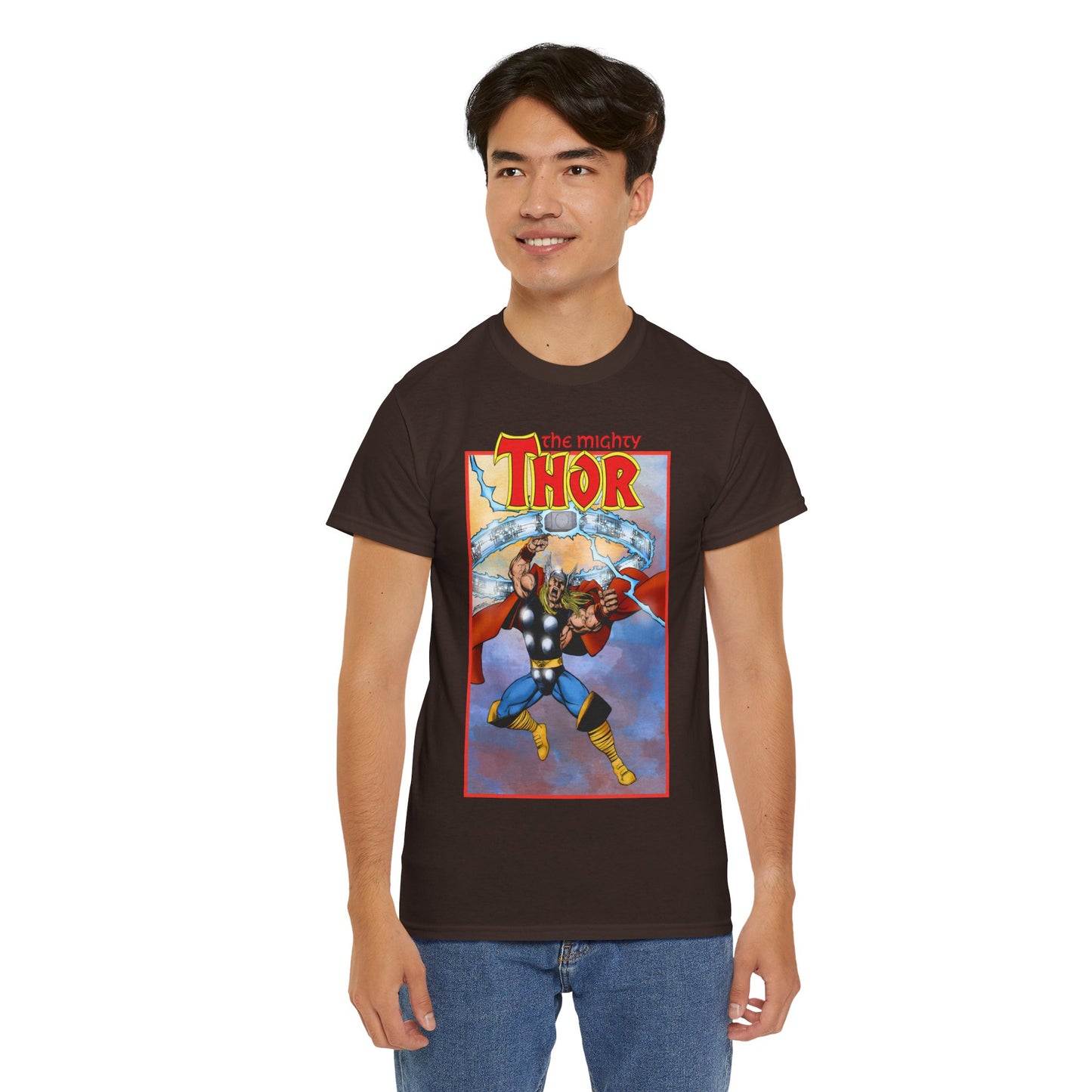 The Mighty Thor T-Shirt - George Perez Art - Mjolnir - Avengers Member - God of Thunder - Asgard Warrior - Marvel Comics