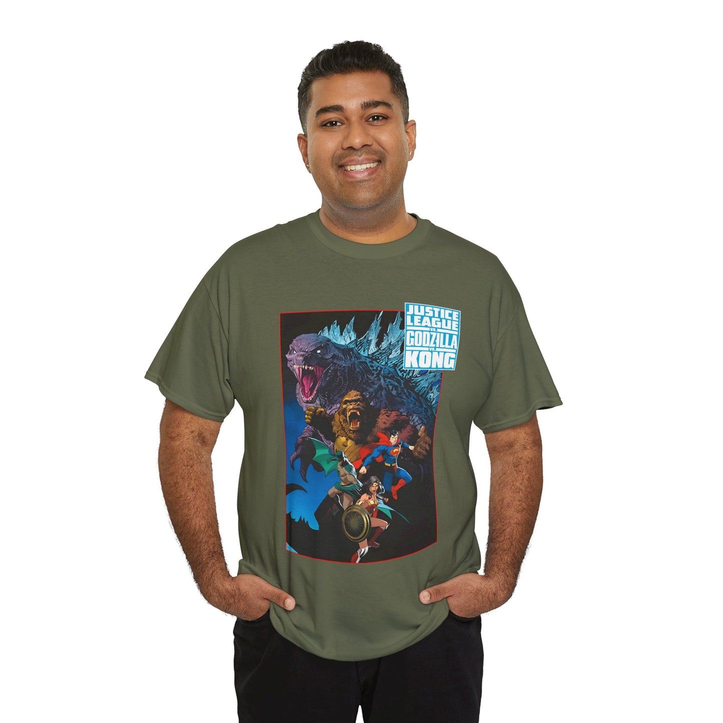Justice League Vs Godzilla Vs Kong T-Shirt - Dan Mora Art - Wonder Woman, Superman, Batman - DC Comics