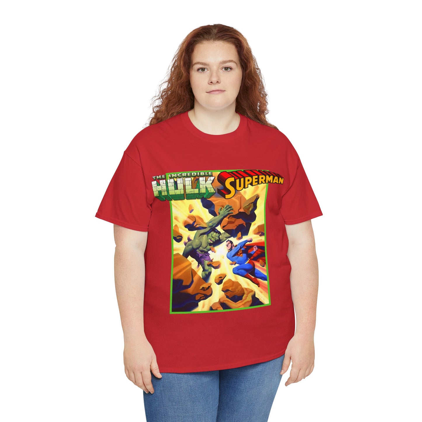 Incredible Hulk Vs Superman T-Shirt - Amazing Steve Rude Art - DC Comics & Marvel 90s Crossover - Bruce Banner, Clark Kent