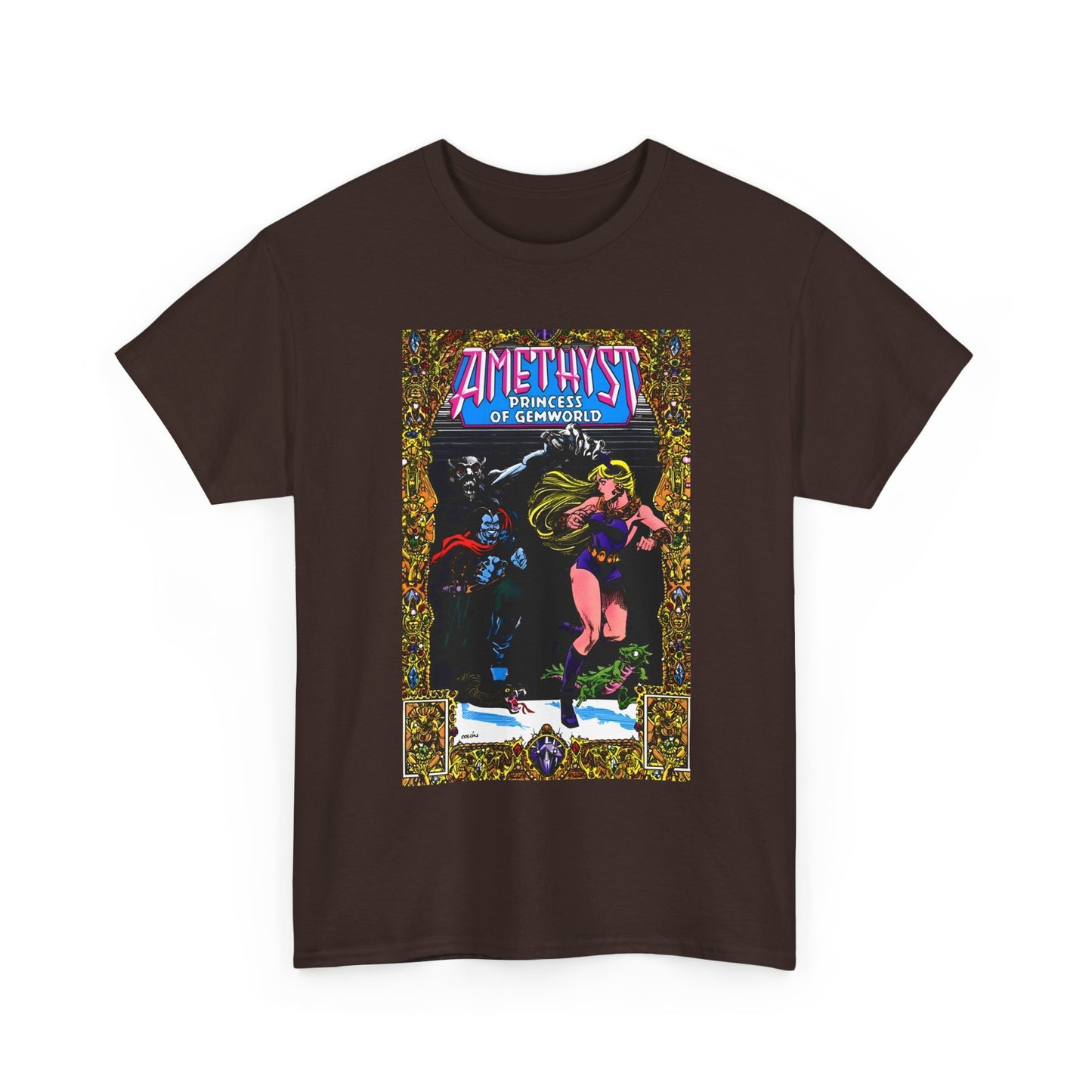 Amethyst Princess of Gemworld T-Shirt - Ernie Colon Art - Bejeweled Cover - Dark Opal - DC Comics
