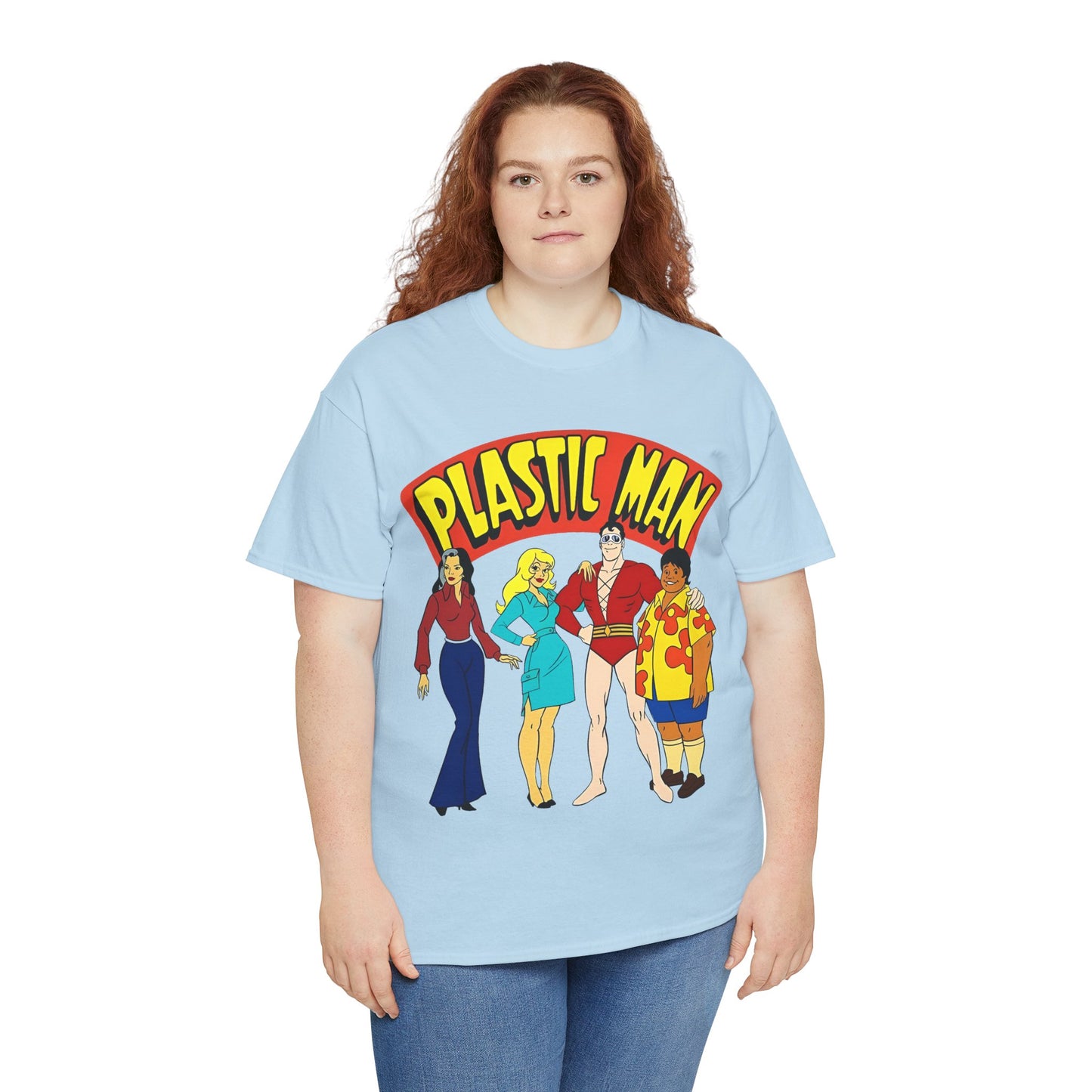 Plastic Man T-Shirt - Penny, Hula-Hula - Ruby-Spears Saturday Morning Cartoon 1980s - DC Comics Character