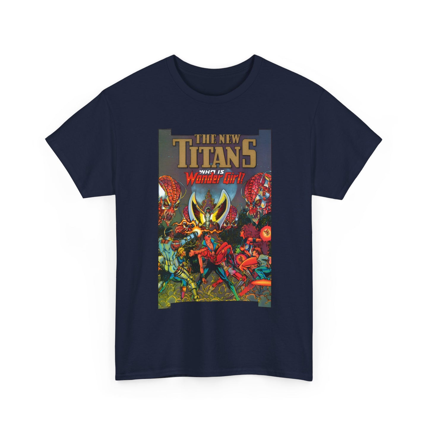 New Titans T-Shirt - George Perez Art - Who is Donna Troy? - Nightwing, Troia, Starfire, Cyborg, Jericho, Raven - DC Comics