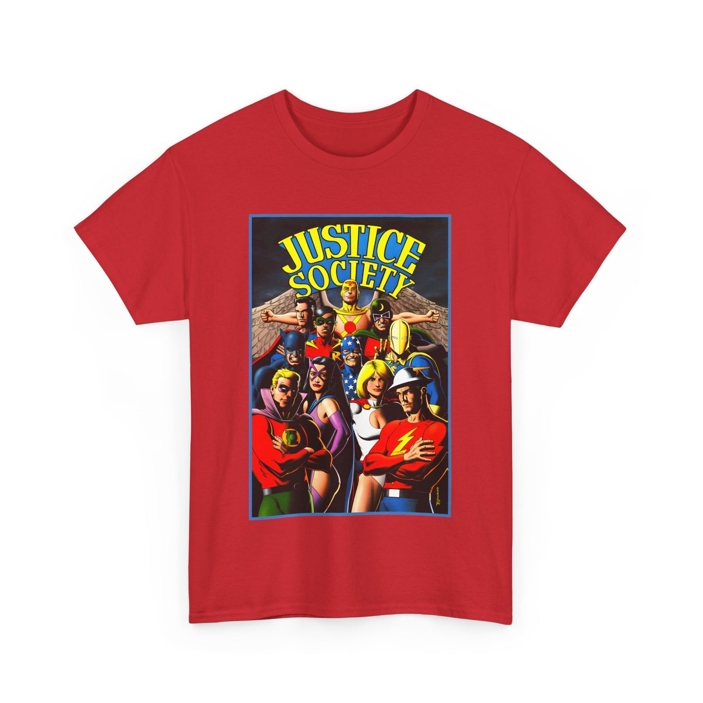 Justice Society T-Shirt - Brian Bolland Art - Dr. Fate, Huntress, Power Girl, Green Lantern, Hawkman, Wildcat - DC Comics - JSA