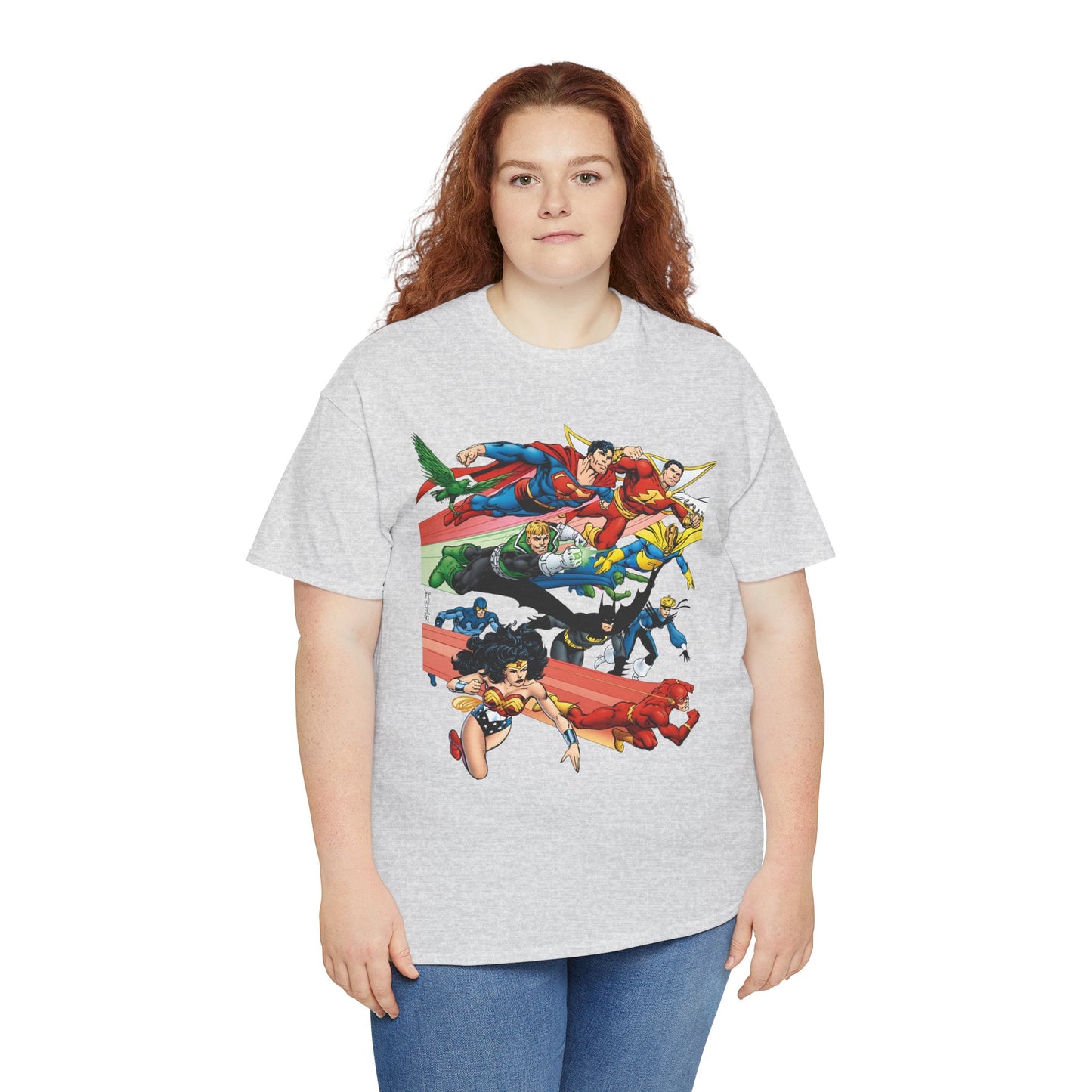 DC Legends T-Shirt - John Byrne Art - Superman, Dr Fate, Blue Beetle, Wonder Woman, Black Canary, Guy Gardner - DC Comics