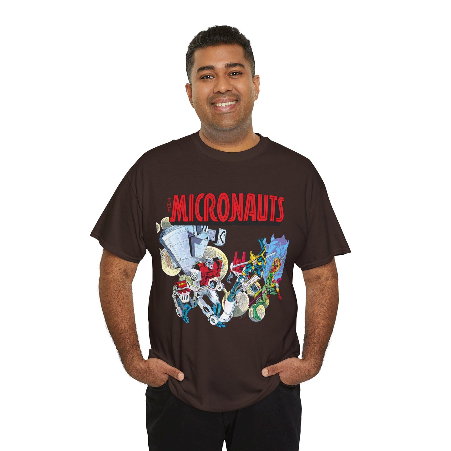 Micronauts T-Shirt - Jackson Guice Art - Arcturus Rann, Biotron, Marionette, Acroyear, Bug - Marvel Comics