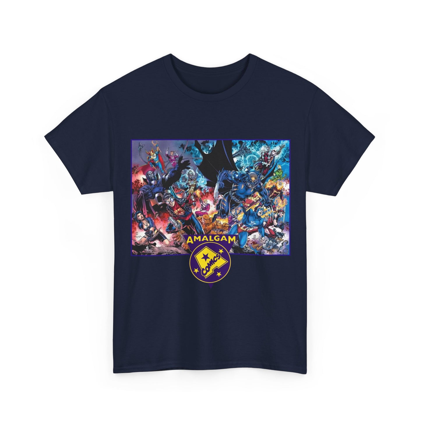 Amalgam T-Shirt - DC Vs Marvel Comics - 1990s - Jim Lee Art - Dark Claw, Amazon, Super Soldier, Spiderboy, Speed Demon