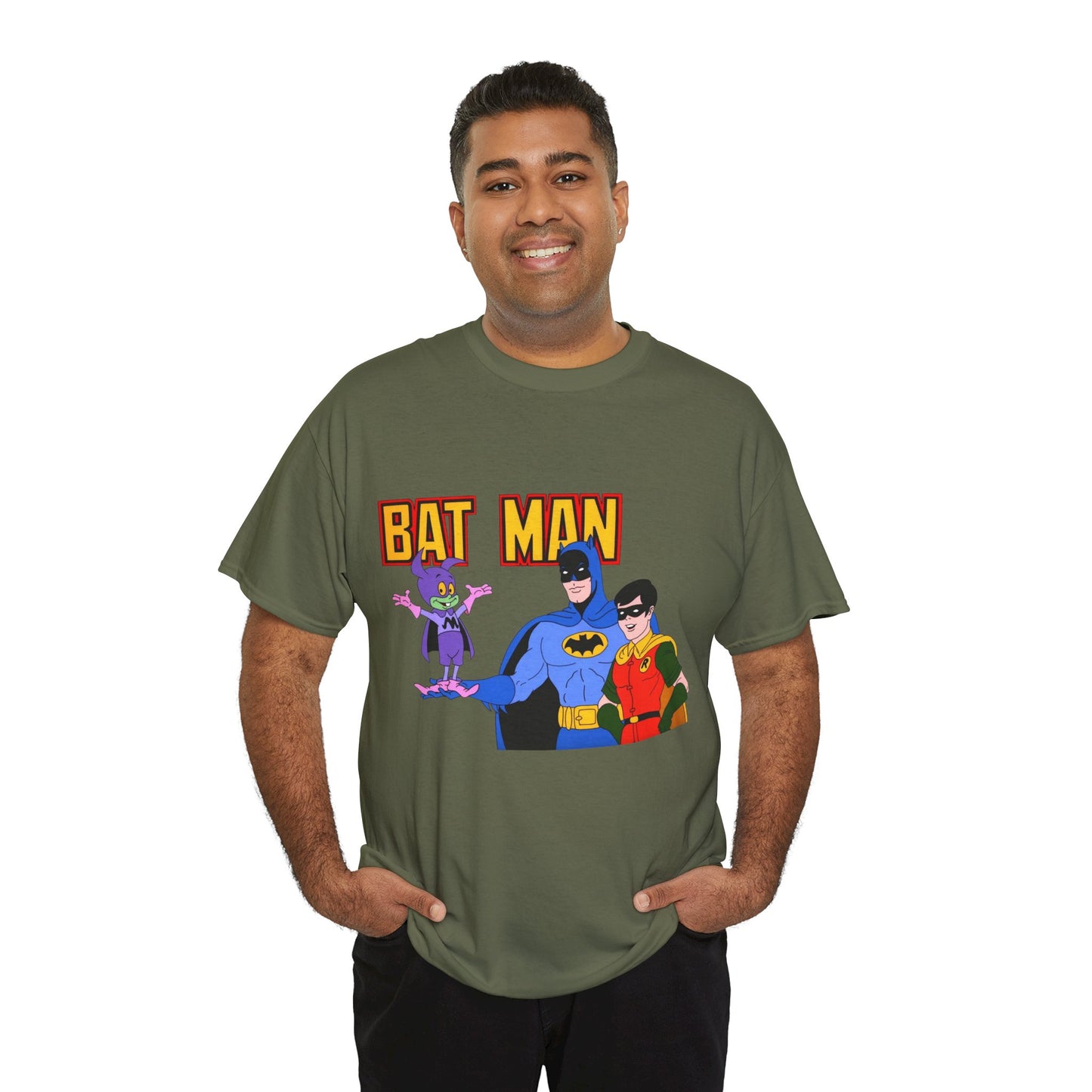 Batman, Robin & Bat-Mite T-Shirt - The New Adventures of Batman - 1970s Filmation DC Cartoon Series - Animated Dark Knight Detective