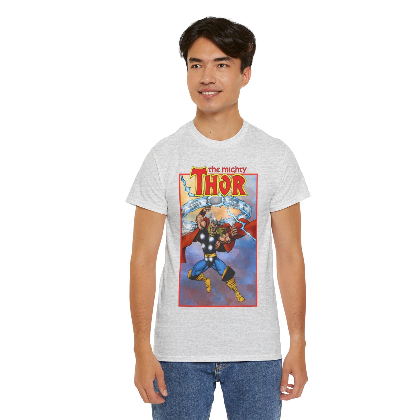 The Mighty Thor T-Shirt - George Perez Art - Mjolnir - Avengers Member - God of Thunder - Asgard Warrior - Marvel Comics