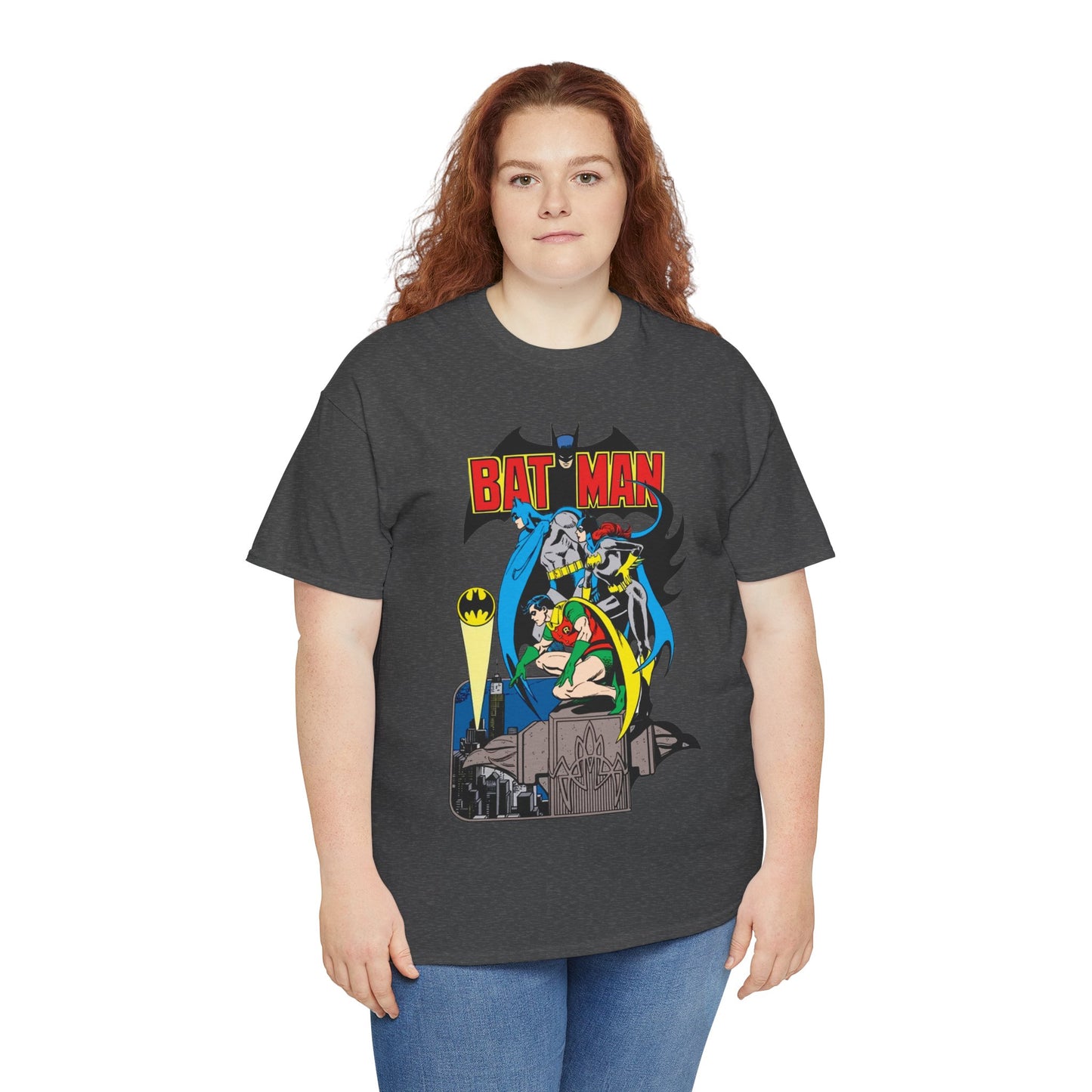 Batman, Robin & Batgirl T-Shirt - José Luis García-López Art - DC Comics Style Guide - 1970s Retro Art - Gotham City - Bat Signal