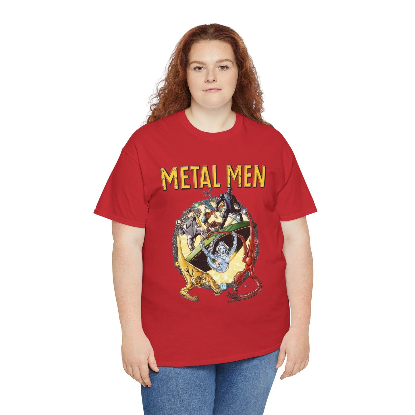 Metal Men T-Shirt - George Perez Art - DC Comics - Classic Silver Age Team - Mercury, Iron, Tin, Gold