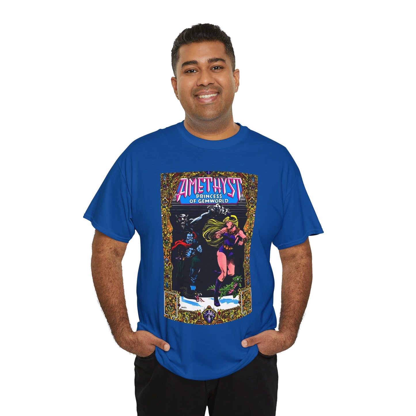 Amethyst Princess of Gemworld T-Shirt - Ernie Colon Art - Bejeweled Cover - Dark Opal - DC Comics