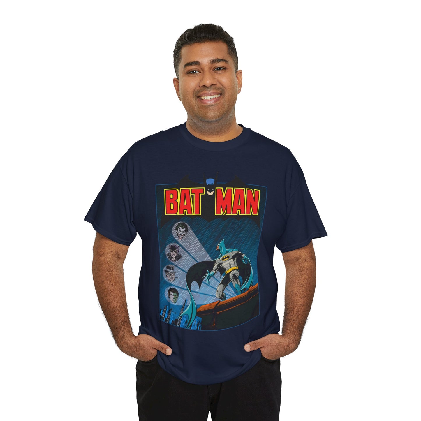 Batman T-Shirt - DC Comics - Catwoman, Joker, Two-Face, Penguin - Bronze Age Art - Gotham City