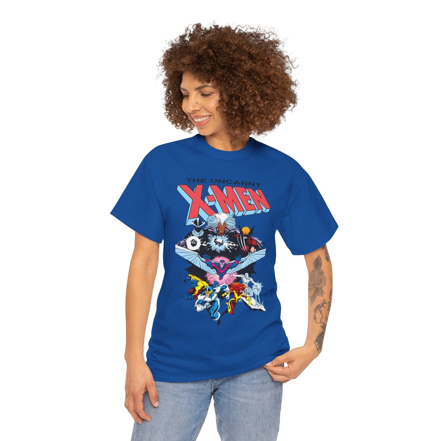 X-Men/X-Factor T-Shirt - Cyclops, Storm, Jean Grey, Iceman, Beast, Wolverine - Marvel Comics - From the Inferno Storyline - Mutant Battle