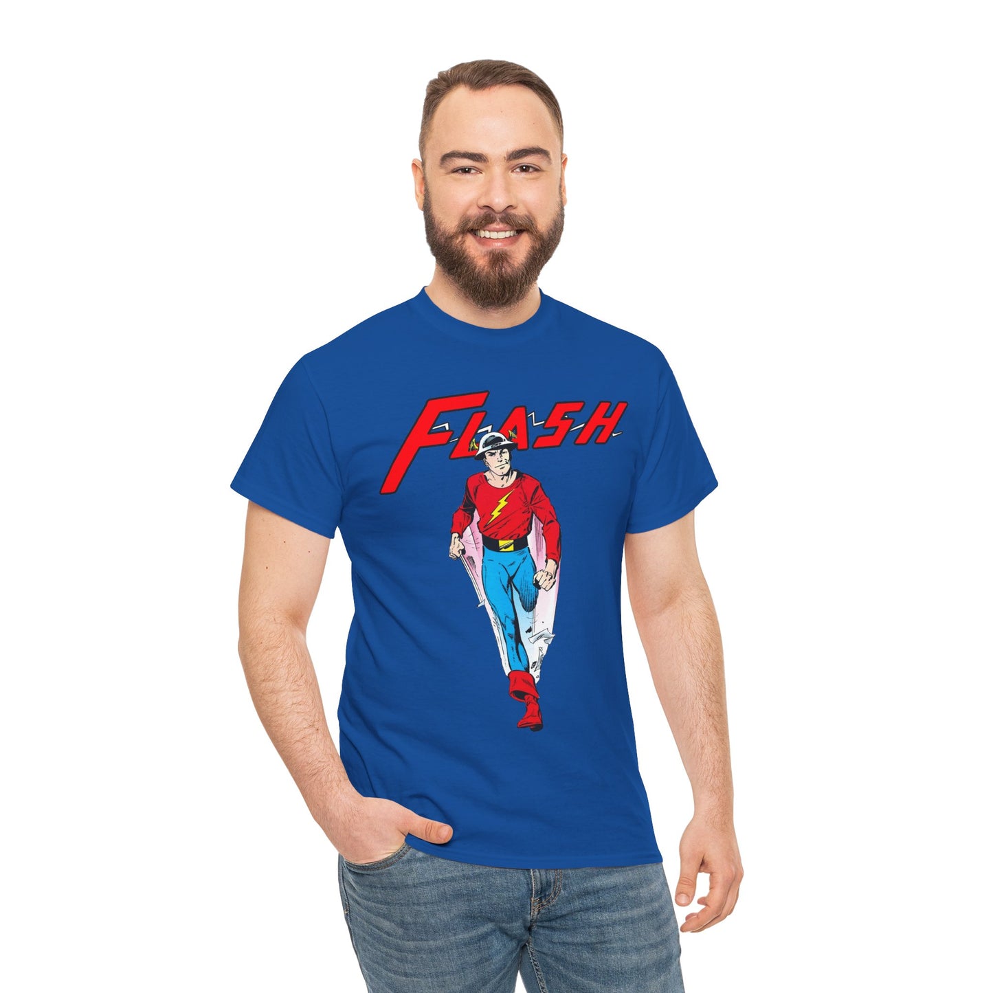 Golden Age Flash T-Shirt - John Byrne Art - Justice Society/JSA Member - Jay Garrick - Speedster