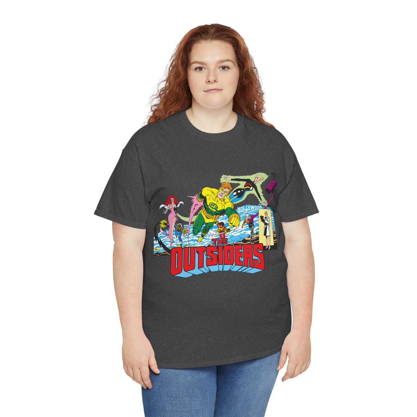 Outsiders T-Shirt - Amazing Jim Aparo Art - Black Lightning, Geo-Force, Katana, Metamorpho, Looker, Halo - DC Comics