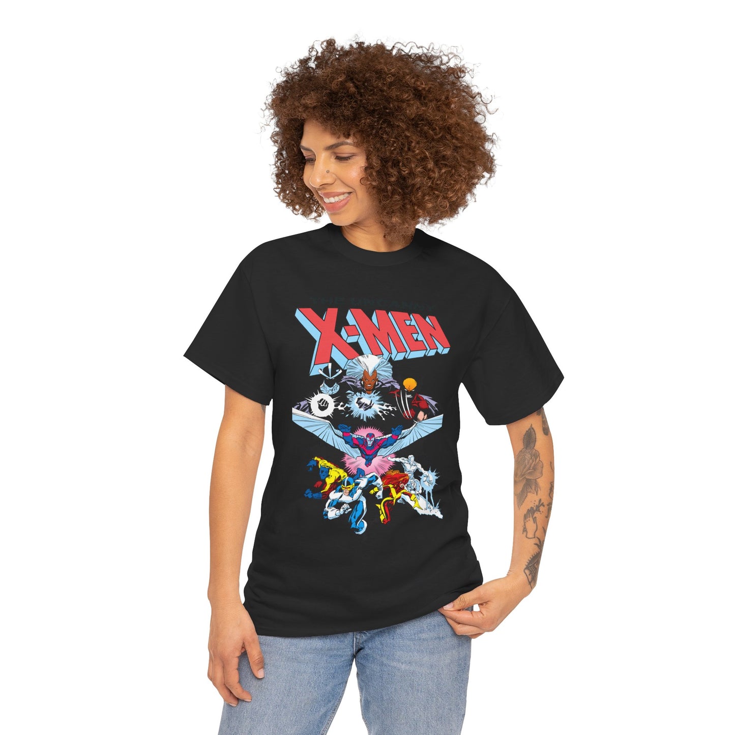 X-Men/X-Factor T-Shirt - Cyclops, Storm, Jean Grey, Iceman, Beast, Wolverine - Marvel Comics - From the Inferno Storyline - Mutant Battle