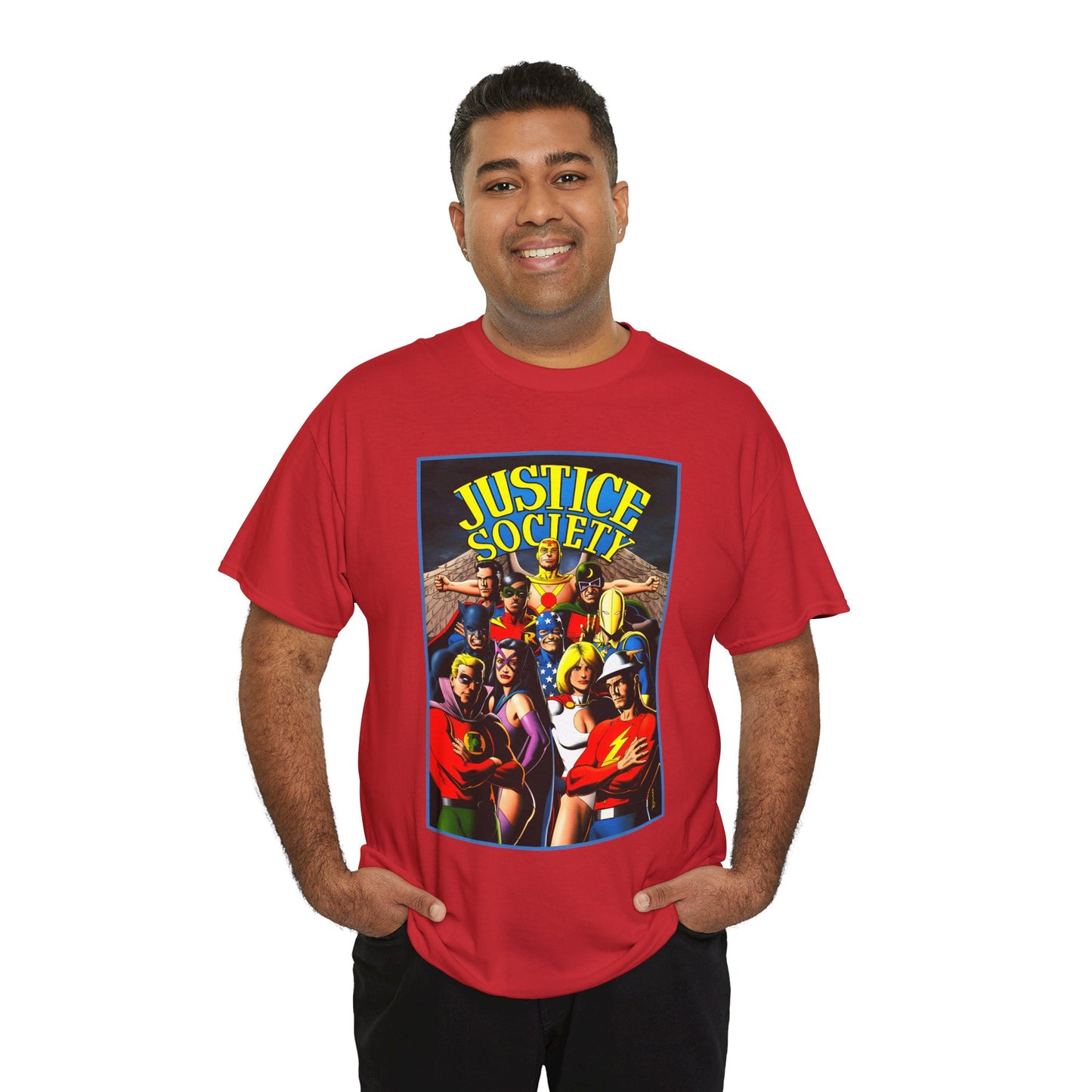 Justice Society T-Shirt - Brian Bolland Art - Dr. Fate, Huntress, Power Girl, Green Lantern, Hawkman, Wildcat - DC Comics - JSA