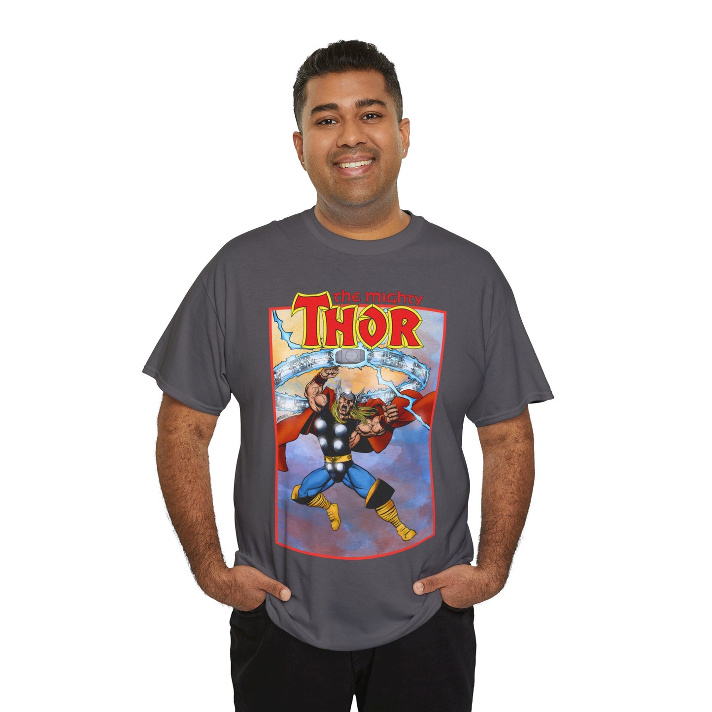 The Mighty Thor T-Shirt - George Perez Art - Mjolnir - Avengers Member - God of Thunder - Asgard Warrior - Marvel Comics