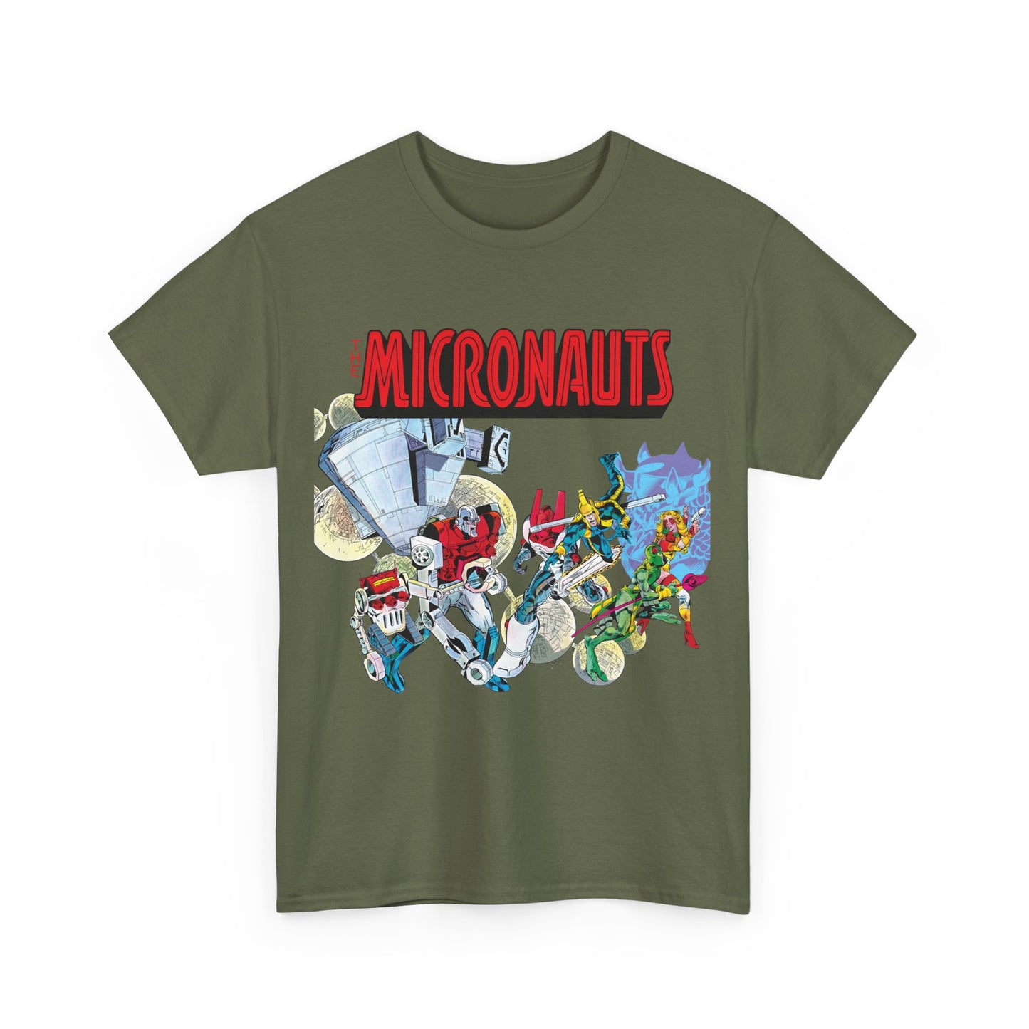 Micronauts T-Shirt - Jackson Guice Art - Arcturus Rann, Biotron, Marionette, Acroyear, Bug - Marvel Comics