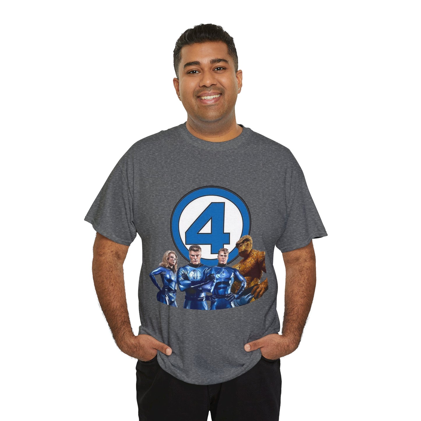 Fantastic Four T-Shirt - Alex Ross Art - 2025 MCU Movie - Iconic Marvel Comics Characters - Human Torch, Invisible Woman, The Thing, Reed Richards