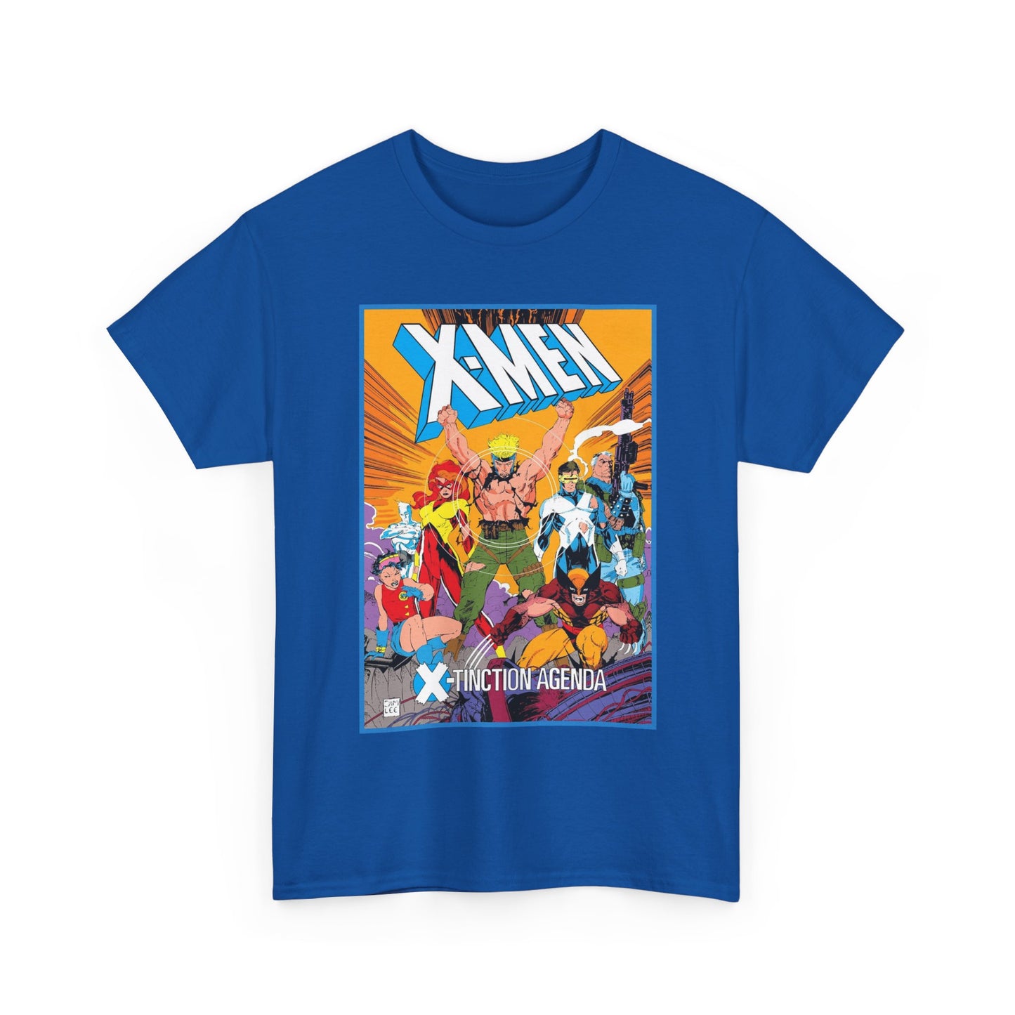 Uncanny X-Men T-Shirt - Jim Lee Art - Wolverine, Cyclops, Jean Grey, Cable, Iceman, Havok, Jubilee - X-Tinction Agenda - Marvel Comics