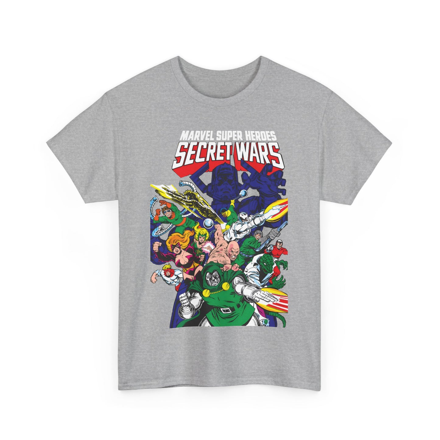 Marvel Super-Heroes Secret Wars T-Shirt - The Bad Guys - Dr Doom, Galactus, Doctor Octopus, Titania, Absorbing Man, Enchantress - Marvel Comics Series