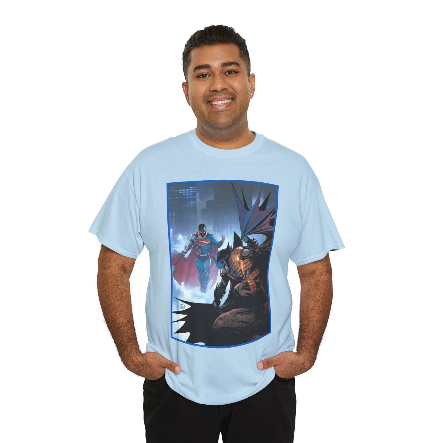 Cyborg Superman Vs Azrael Batman T-Shirt - Lee Weeks Art - Reign of the Superman, Knightfall - World's Finest Variant Cover Art - DC Comics
