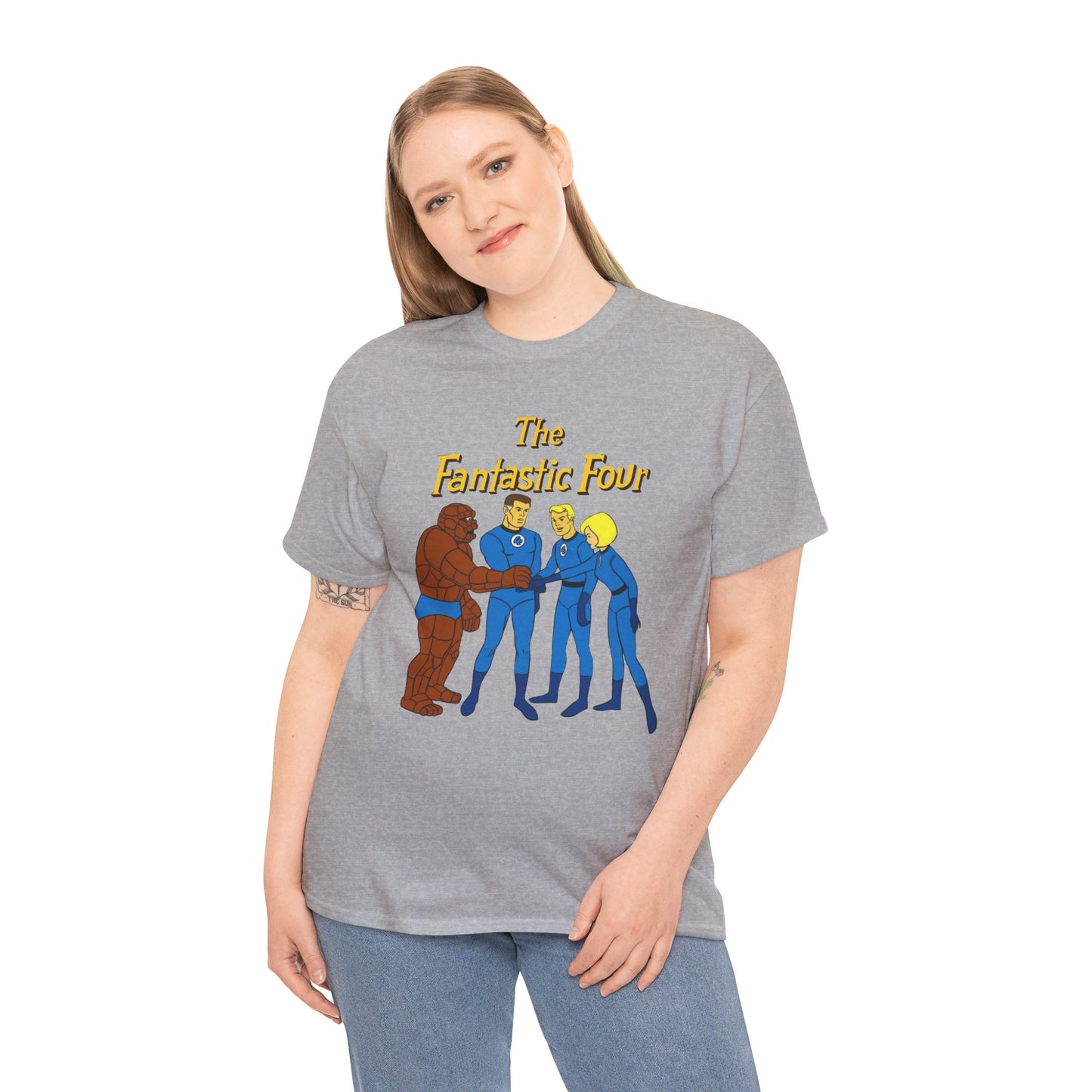 Fantastic Four T-Shirt - Hanna-Barbera 1960s Cartoon - Human Torch, The Thing, Invisible Woman - Marvel Comics