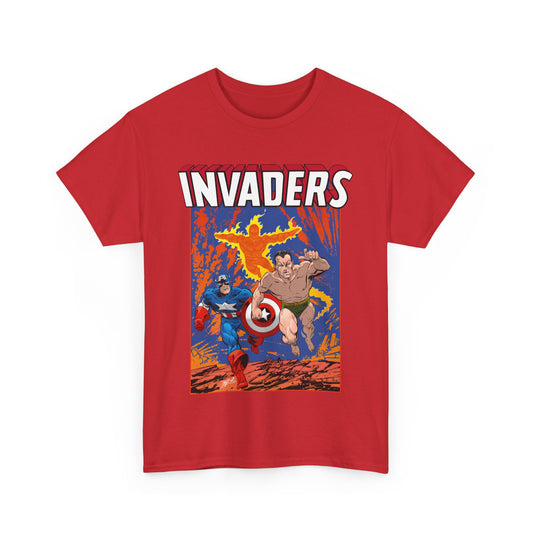 Invaders T-Shirt - John Byrne Art - Captain America, Namor, Human Torch - Marvel Comics Golden Age Characters