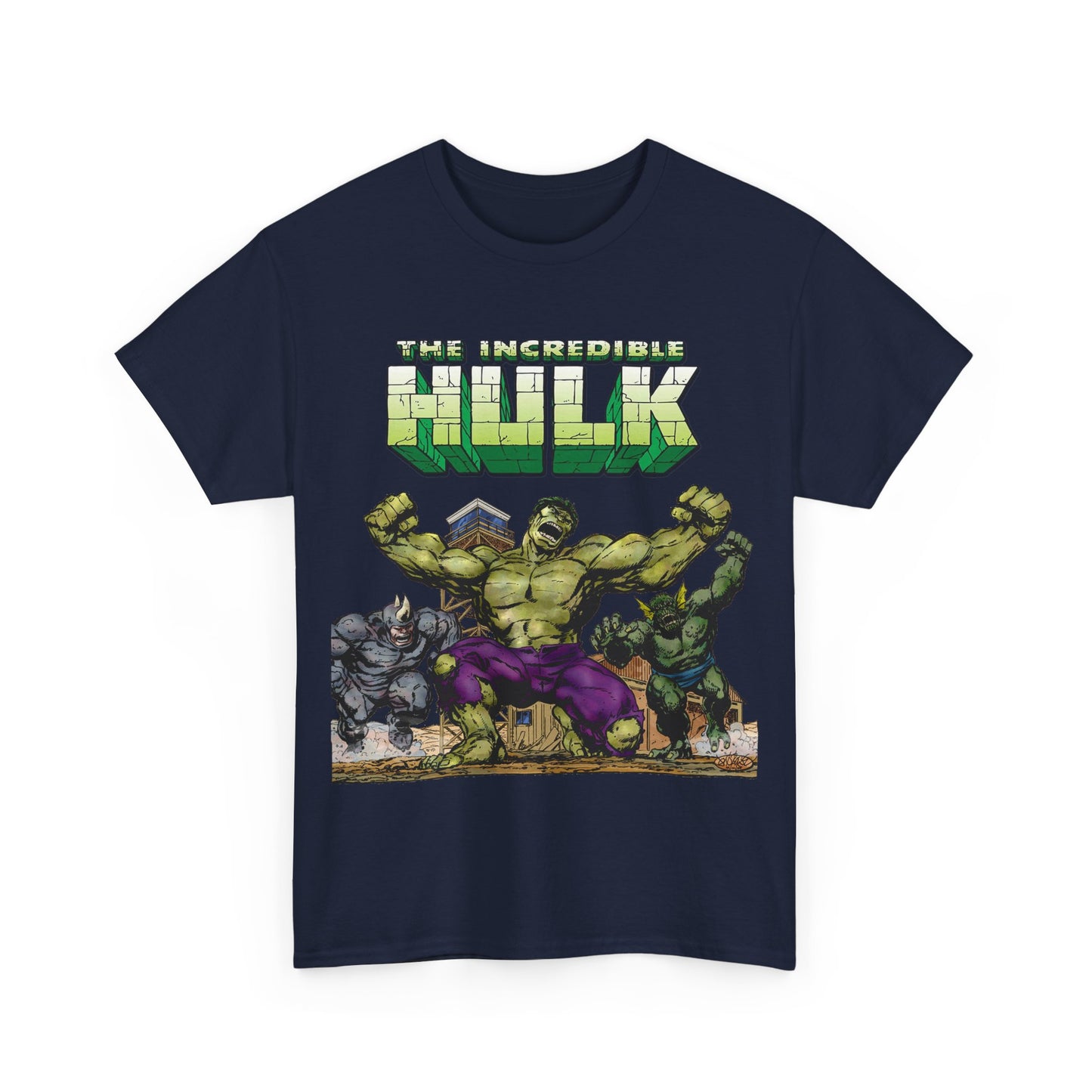 Incredible Hulk T-Shirt - Classic John Byrne Art - Rhino, Abomination - Marvel Comics - Bruce Banner