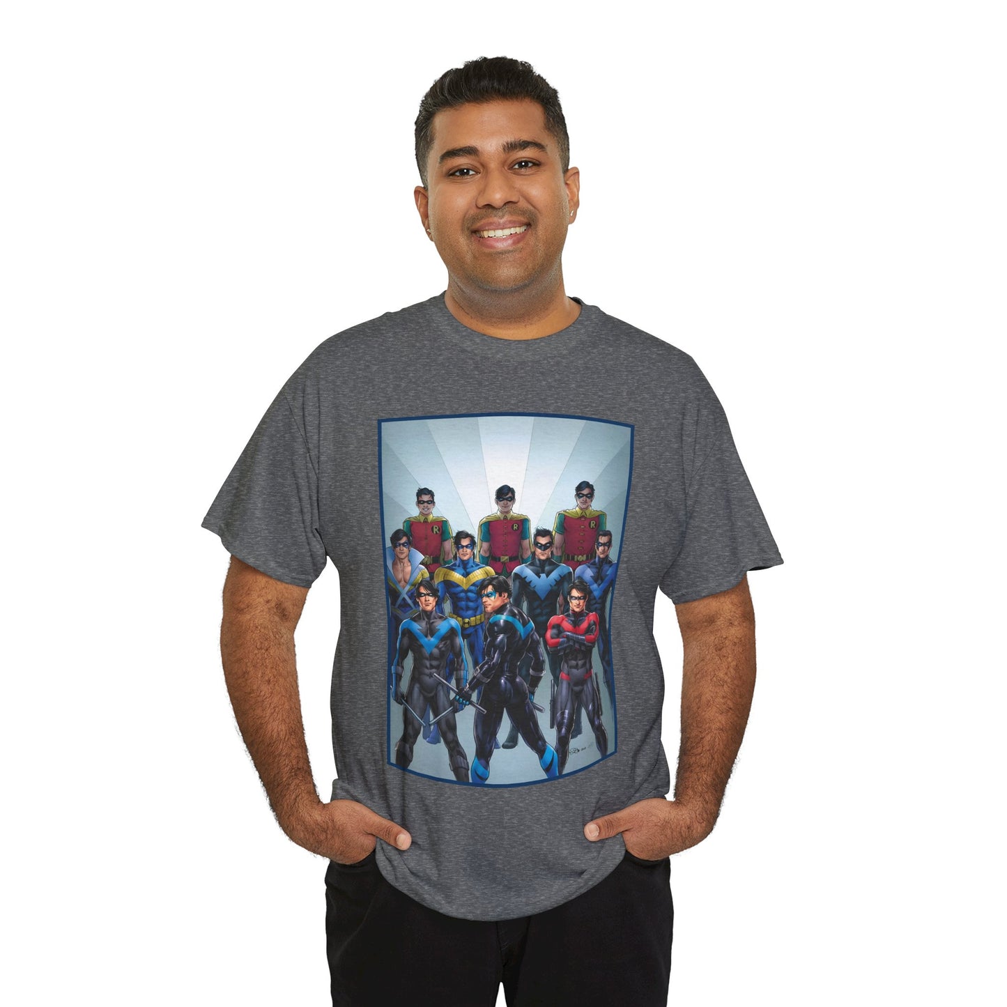 Nightwing Through the Ages T-Shirt - Nicola Scott Art - Dick Grayson, Robin the Boy Wonder - Batman Sidekick - New Teen Titans Leader - DC Comics