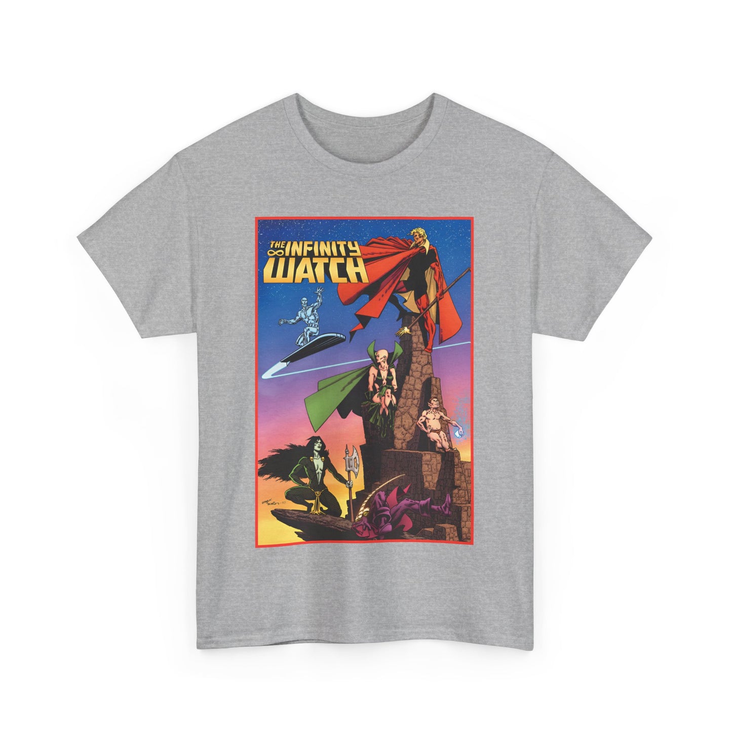 Infinity Watch T-Shirt - Jim Starlin Art - Adam Warlock, Silver Surfer, Moondragon, Pip the Troll - Marvel Comics