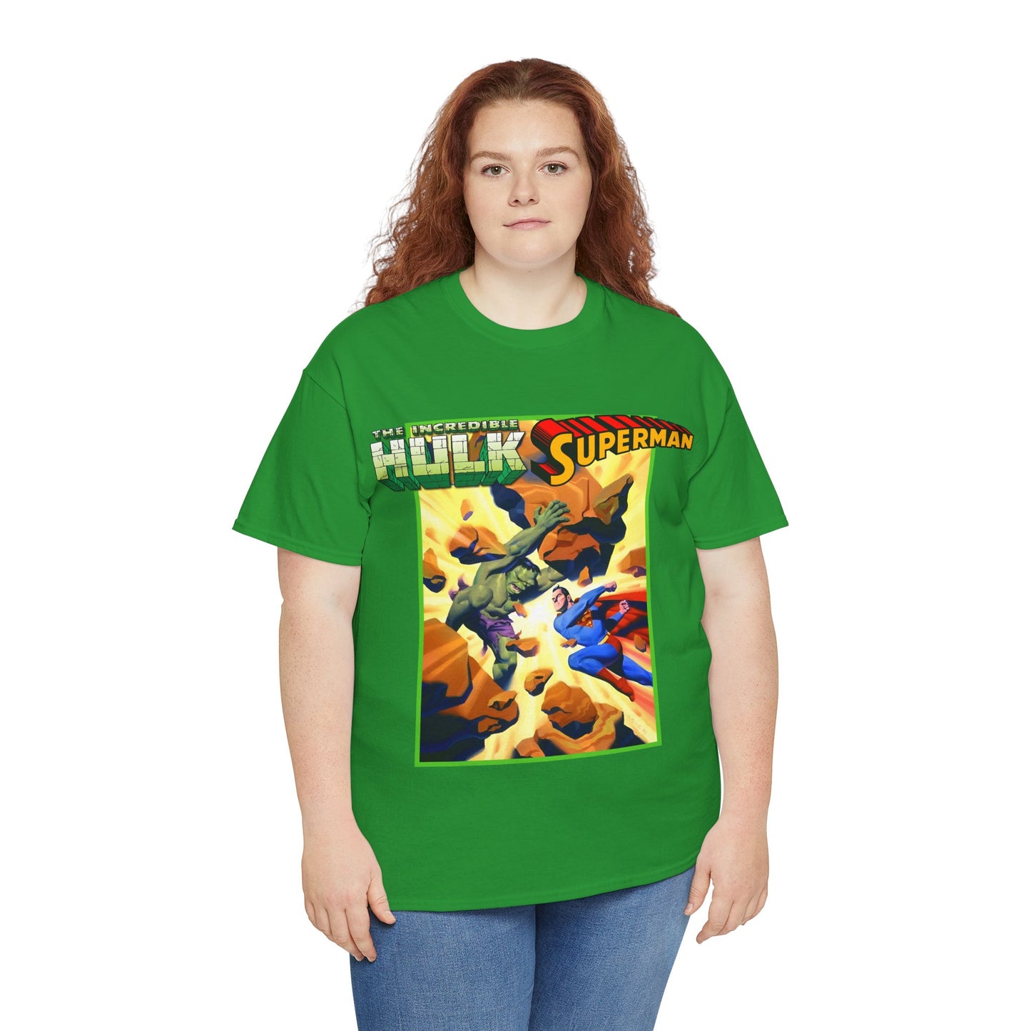 Incredible Hulk Vs Superman T-Shirt - Amazing Steve Rude Art - DC Comics & Marvel 90s Crossover - Bruce Banner, Clark Kent