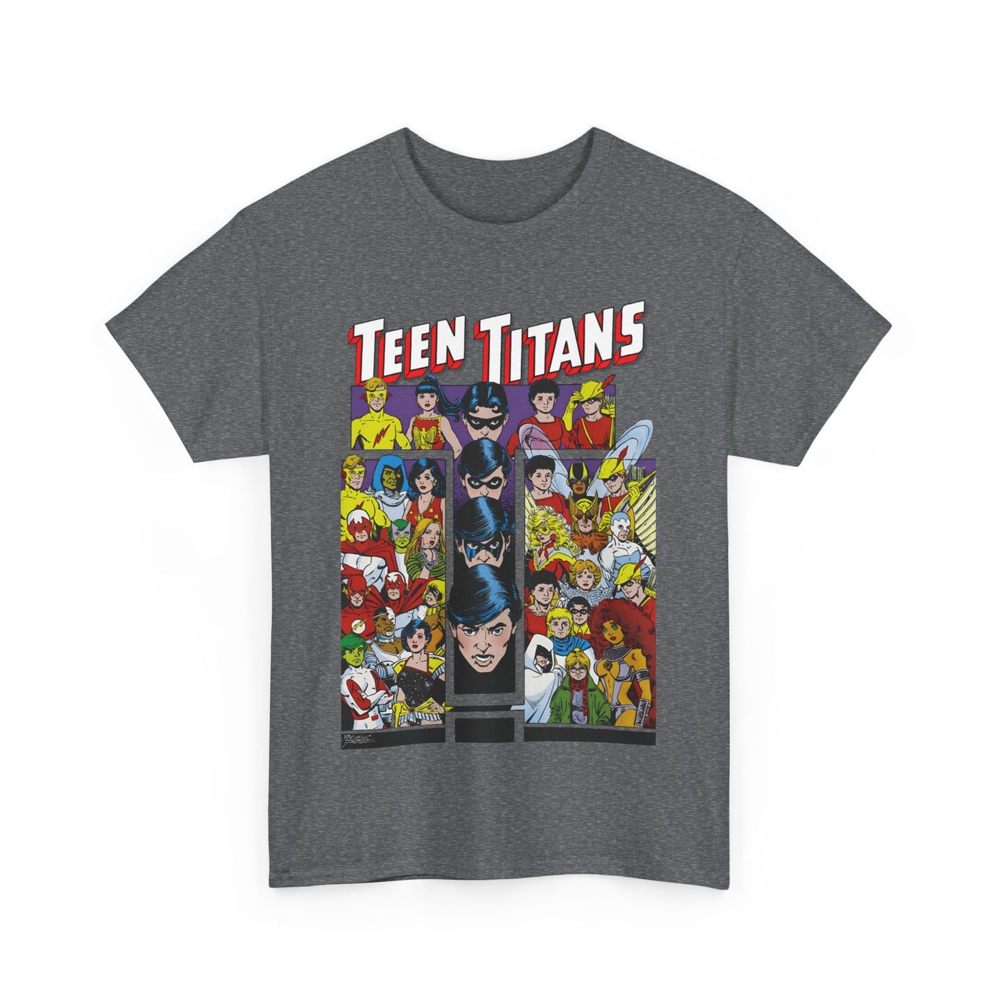 Teen Titans T-Shirt - George Perez Art - Wonder Girl, Bumblebee, Kid Flash, Starfire, Cyborg, Raven, Lilith, Flash, Hawn & Dove, Robin - DC Comics