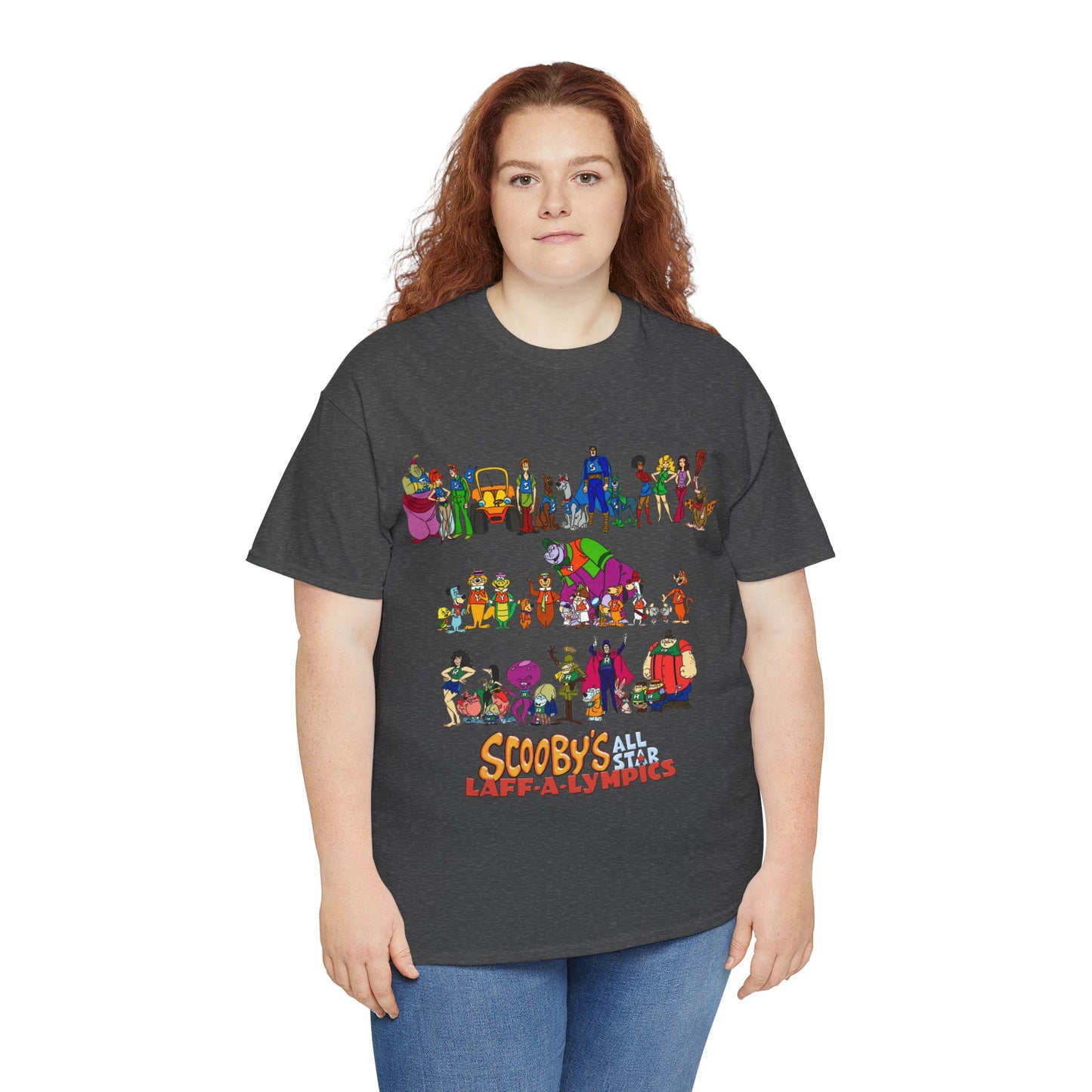 Scooby's All-Star Laff-A-Lympics T-Shirt - Hanna-Barbera Cartoon - Speed Buggy, Yogi Bear, Grape Ape, Scooby Dum, Shaggy, Wally Gator