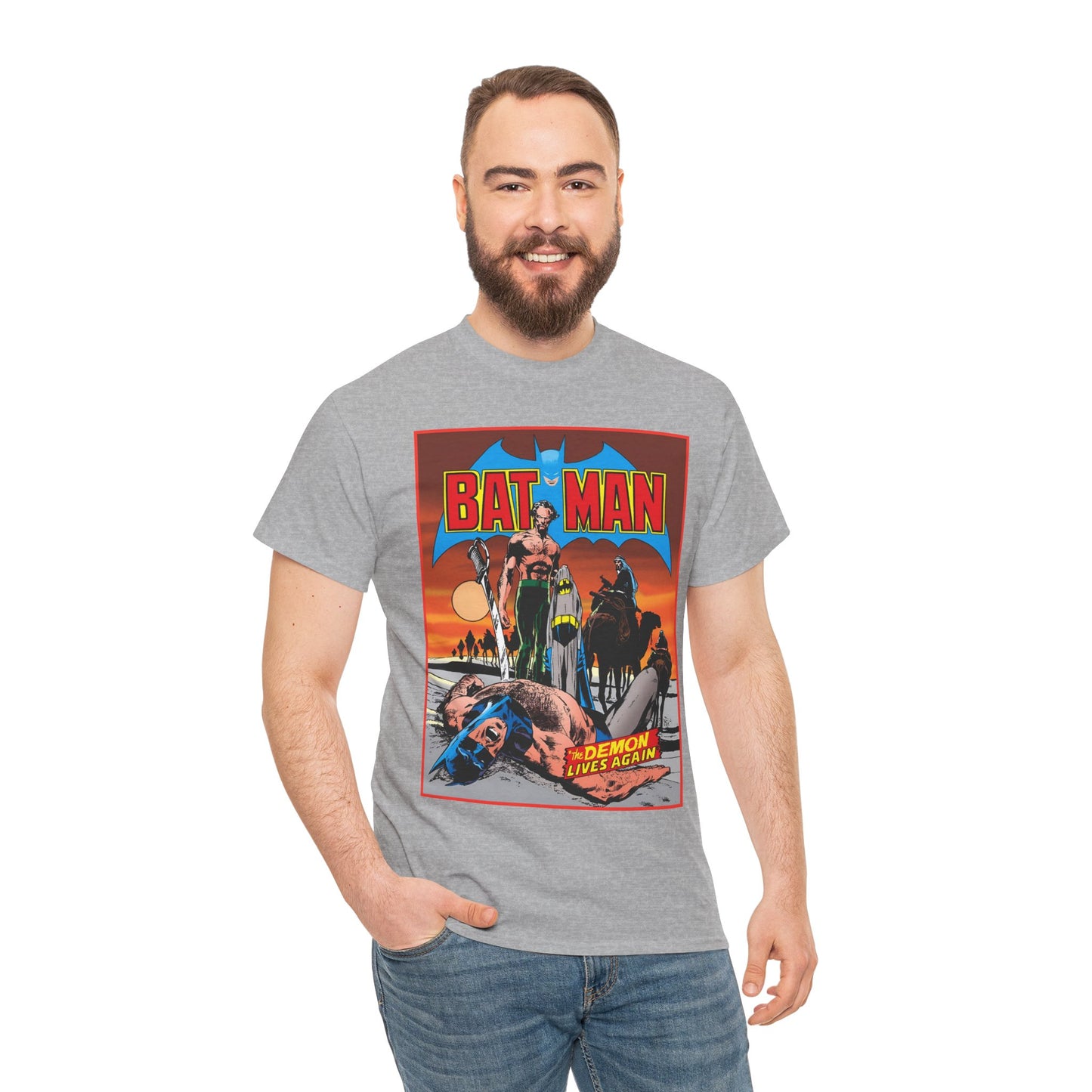 Batman T-Shirt - Neal Adams Art - R'as Al Ghul - Demon Lives Again - DC Comics - Dark Knight Detective
