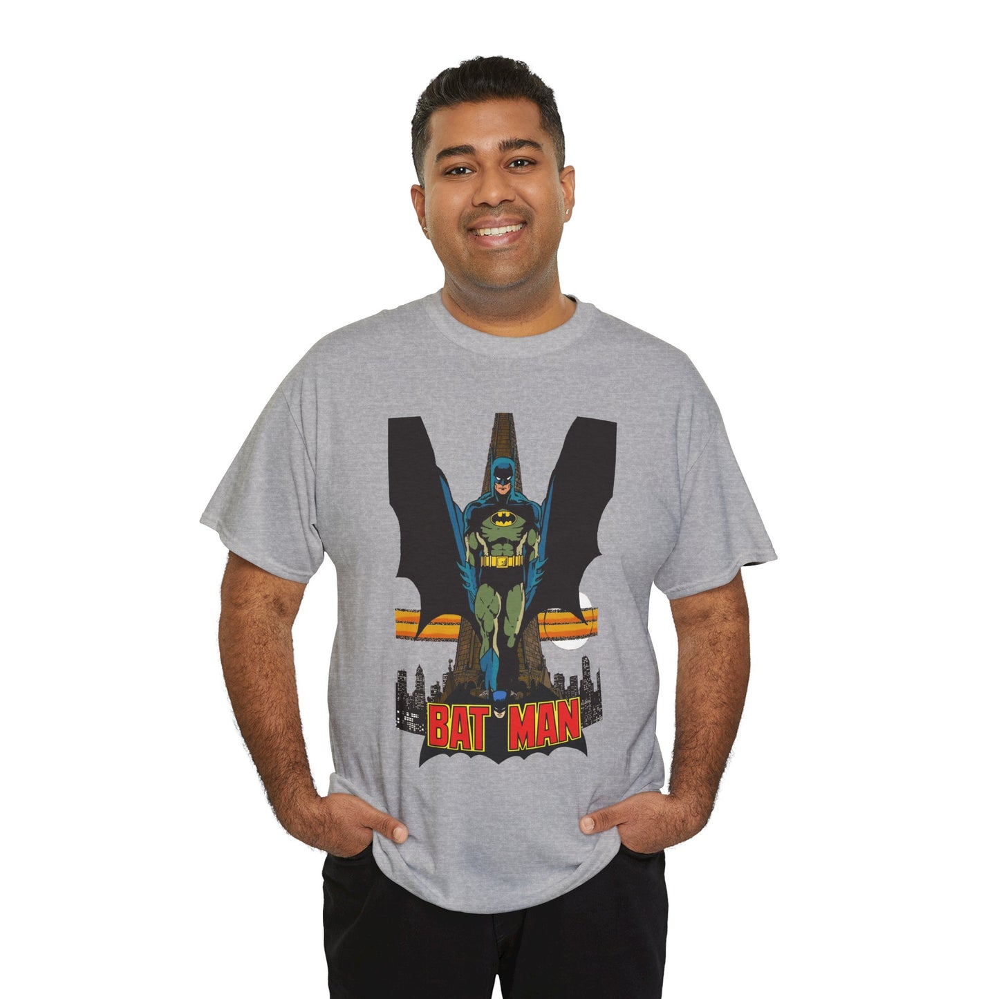 Batman T-Shirt - George Perez Art - JLA 80s Postcard Set - DC Comics - Gotham City - Justice League of America Member