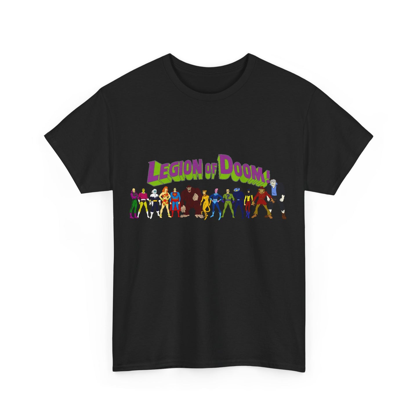 Legion of Doom T-Shirt - Super Friends Villains - Lex Luthor, Giganta, Scarecrow, Grodd, Brainiac, Riddler, Sinestro, Cheetah - Hanna-Barbera Cartoon - Challenge of the Super Friends