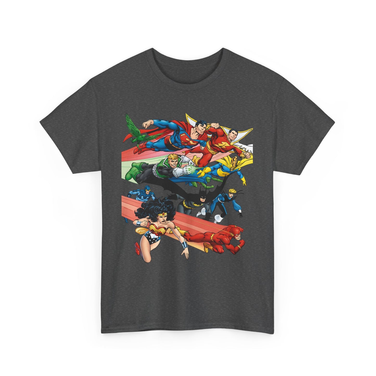 DC Legends T-Shirt - John Byrne Art - Superman, Dr Fate, Blue Beetle, Wonder Woman, Black Canary, Guy Gardner - DC Comics