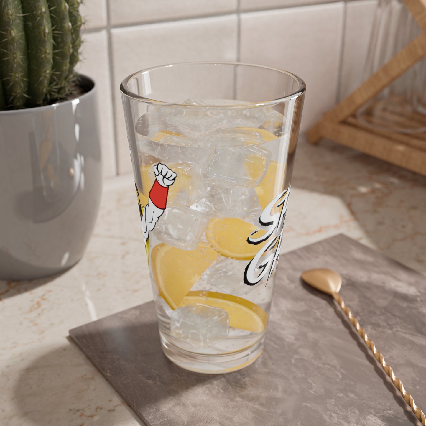 Space Ghost Pint Glass, 16oz - Popular Hanna-Barbera Saturday Morning Cartoon - 1960s - Alex Toth Design - Ghost Planet