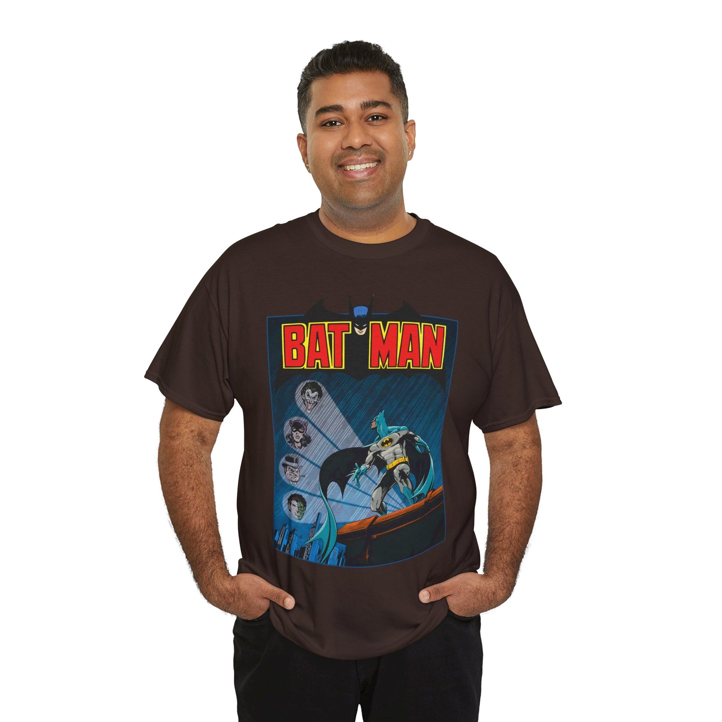 Batman T-Shirt - DC Comics - Catwoman, Joker, Two-Face, Penguin - Bronze Age Art - Gotham City