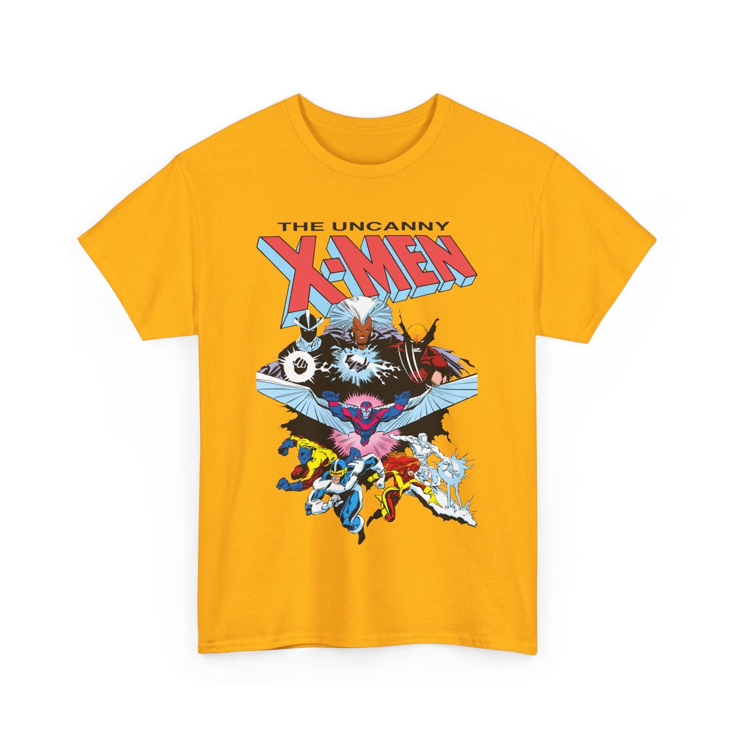 X-Men/X-Factor T-Shirt - Cyclops, Storm, Jean Grey, Iceman, Beast, Wolverine - Marvel Comics - From the Inferno Storyline - Mutant Battle