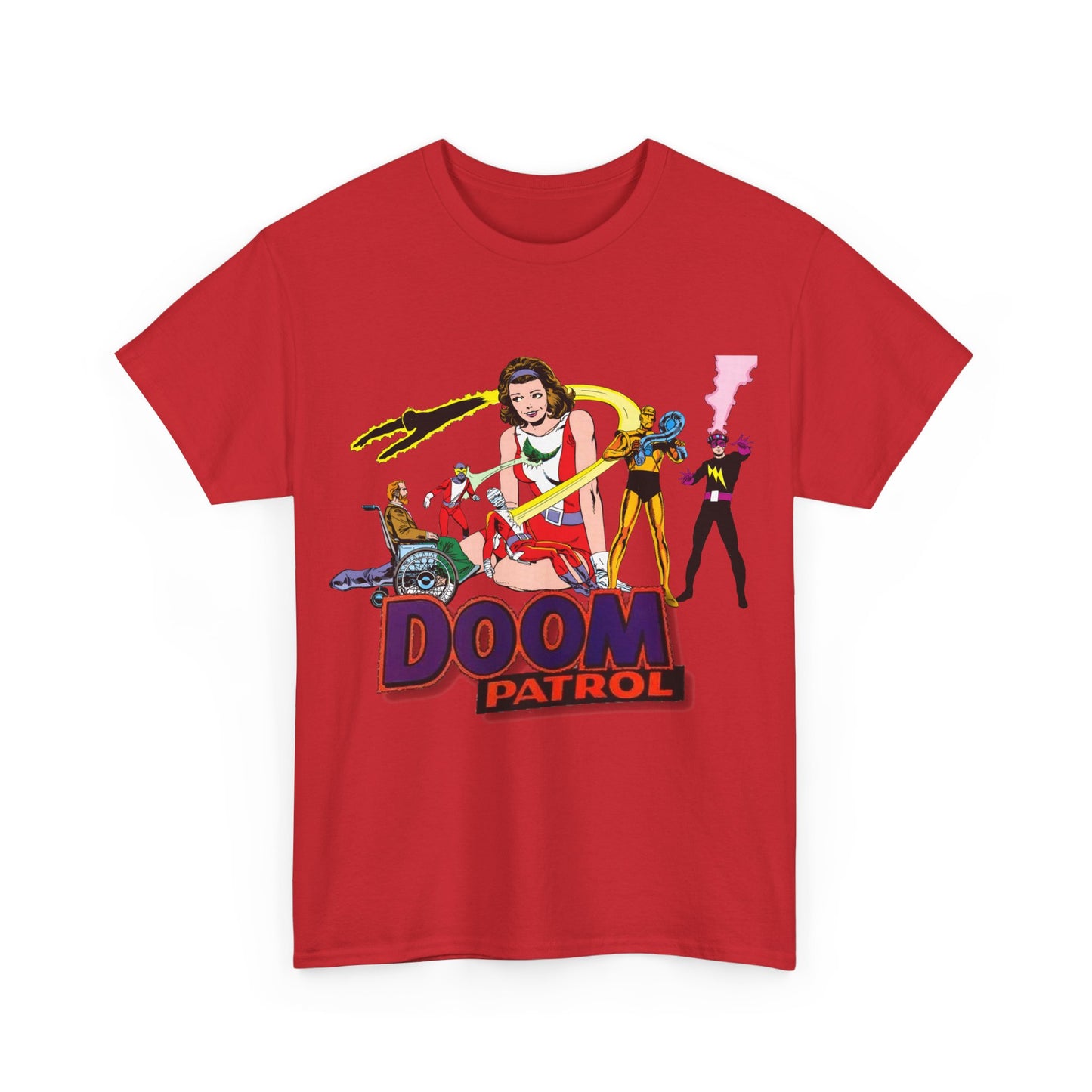 Doom Patrol T-Shirt - John Byrne Art - DC Comics Who's Who Art - Beast Boy, Robotman, Mento, Elasti-Girl, Negative Man, The Chief