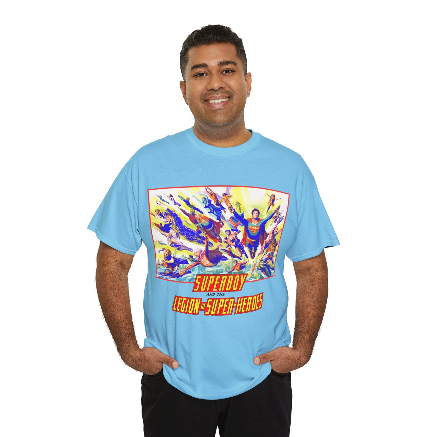 Superboy & Legion of Super-Heroes T-Shirt - Alex Ross Art - Saturn Girl, Brainiac 5, Lightning Lad, Shadow Lass, Dawnstar, Karate Kid - DC Comics