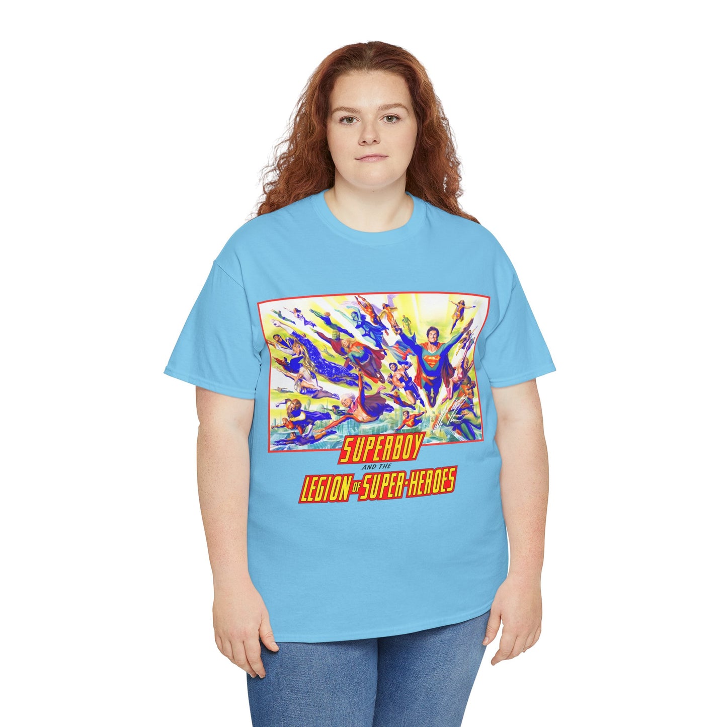 Superboy & Legion of Super-Heroes T-Shirt - Alex Ross Art - Saturn Girl, Brainiac 5, Lightning Lad, Shadow Lass, Dawnstar, Karate Kid - DC Comics