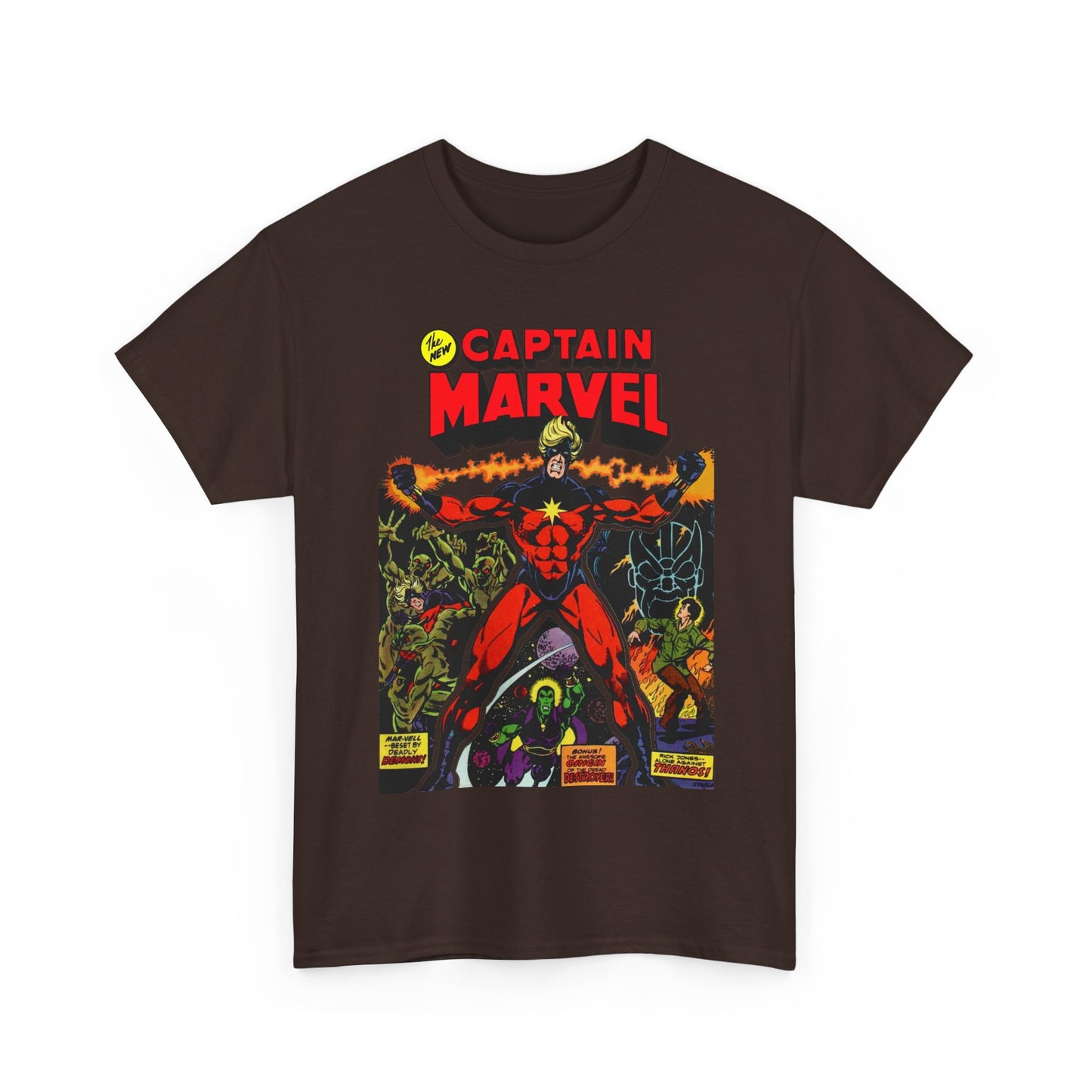 Captain Marvel T-Shirt - Jim Starlin Art - Thanos - Drax the Destroyer - Issue #32 Cover Art