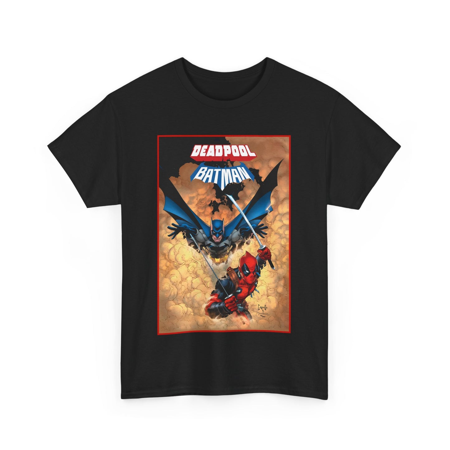 Deadpool & Batman T-Shirt - Greg Capullo Art - DC & Marvel Comics - Crossover - Slade Wilson, Bruce Wayne - 2025