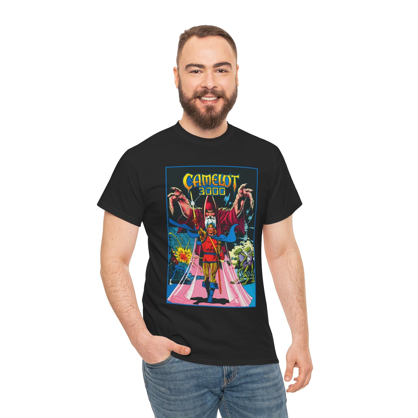 Camelot 3000 T-Shirt - Brian Bolland Art - DC Comics - King Charles, Merlyn - 1980s Sci-Fi Mini-Series