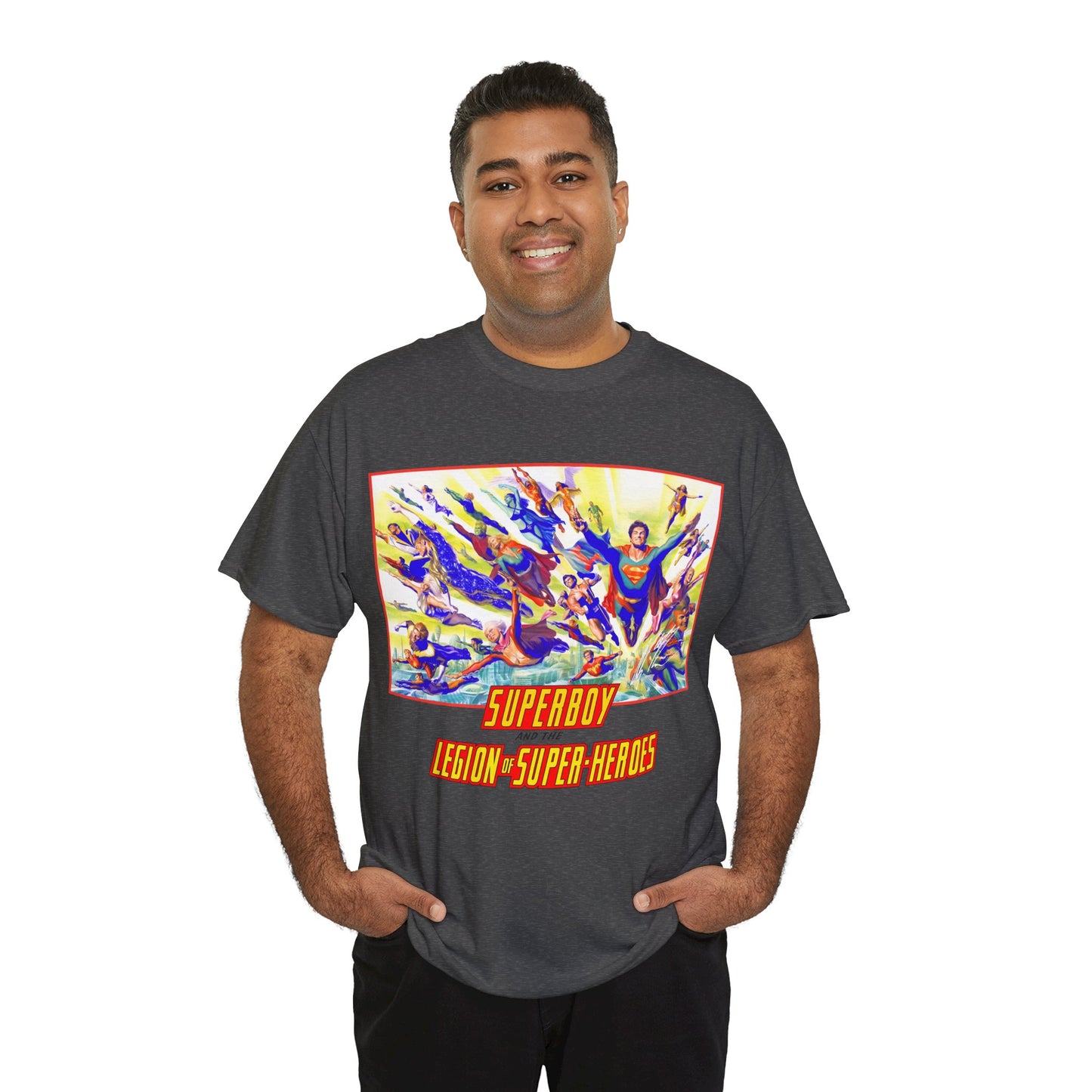 Superboy & Legion of Super-Heroes T-Shirt - Alex Ross Art - Saturn Girl, Brainiac 5, Lightning Lad, Shadow Lass, Dawnstar, Karate Kid - DC Comics